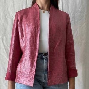 Eileen Fisher Metallic Pink Blazer NWOT
